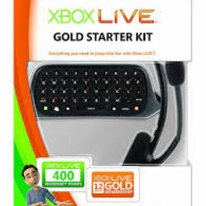Xbox 360  Live Gold Starter Kit with Chat Headset - Black/Green/Orange NWOT